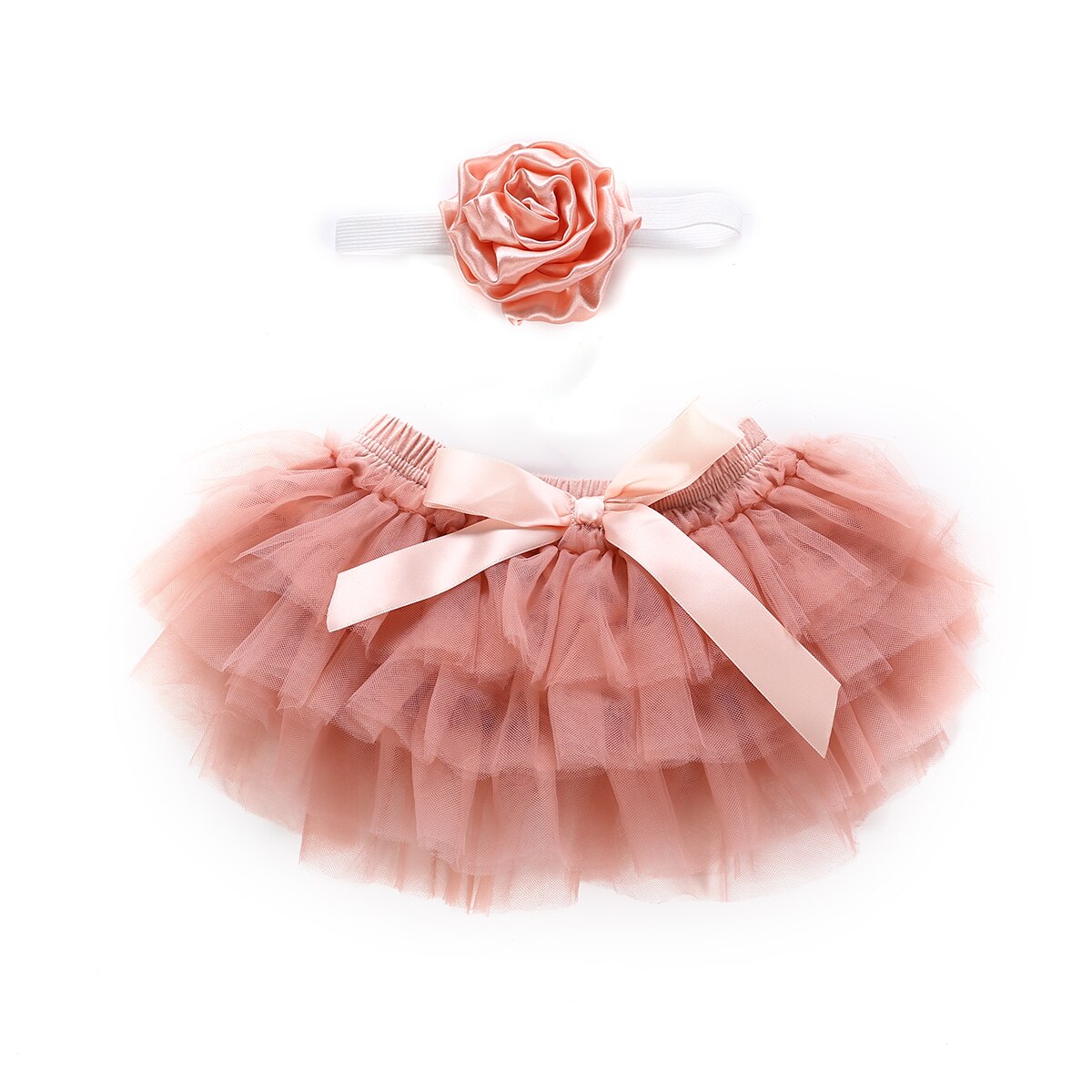 Jupe pour bébés filles | Nouvelle jupe bandeau 2 pièces couches danse de Ballet, dentelle solide à nœud papillon en Tulle en mousseline, accessoires Photo 0-24M: Or / 24M