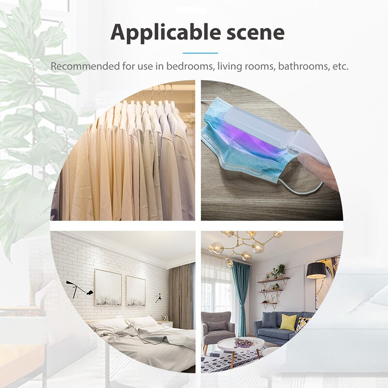 UV Handheld Germicidal Wand USB Foldable Sterilizer Ultraviolet Light Sterilizer Stick Photocatalysis Anion Ozone Air Filter