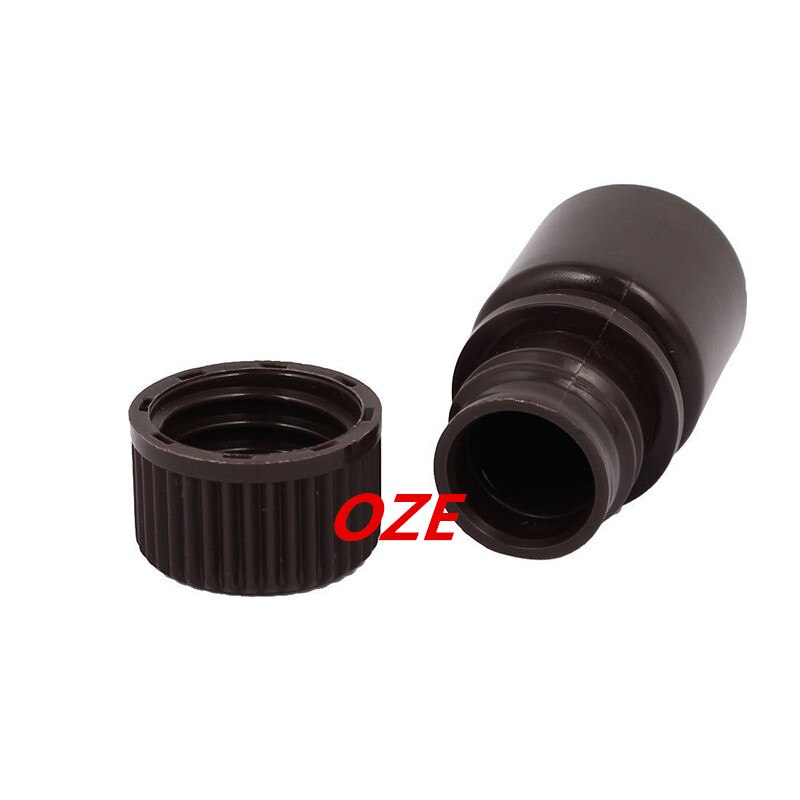 1 st. 5ml plastic brede mond chemische laboratorium reagensfles monsterfles bruin