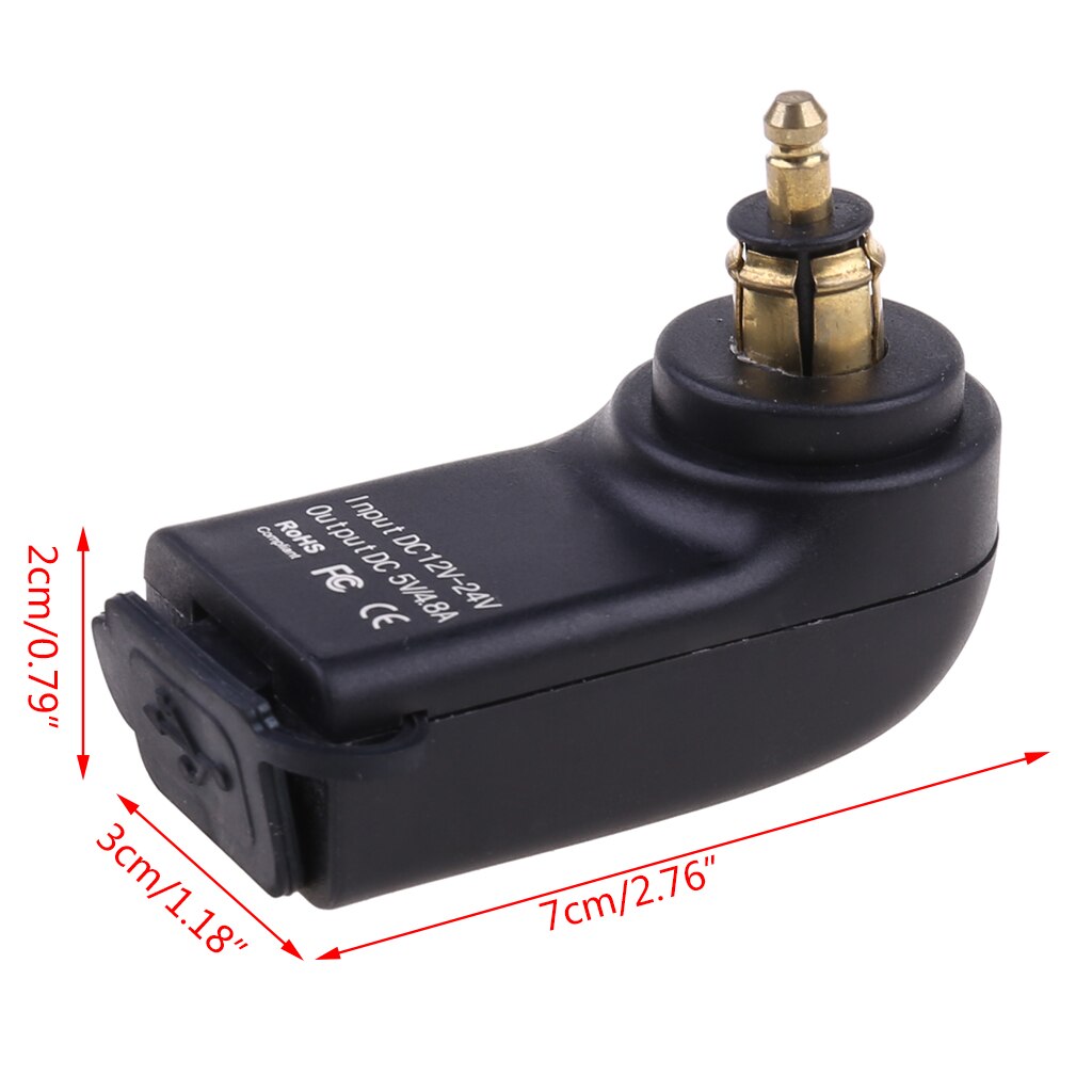 Waterproof Motorbike 12V Dual USB Charger Power Adapter Hella DIN Plug Socket for BMW Triumph Motorcycle