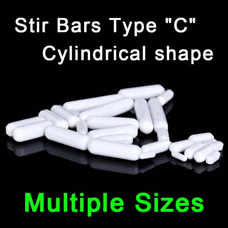 PTFE Magnet Rührer Rühren Bar Zylindrischen Typ-C Magneton Rühren Rührgerät Weiß Dreh Riegel, mehrere Größen Für Wahl, 10 stücke