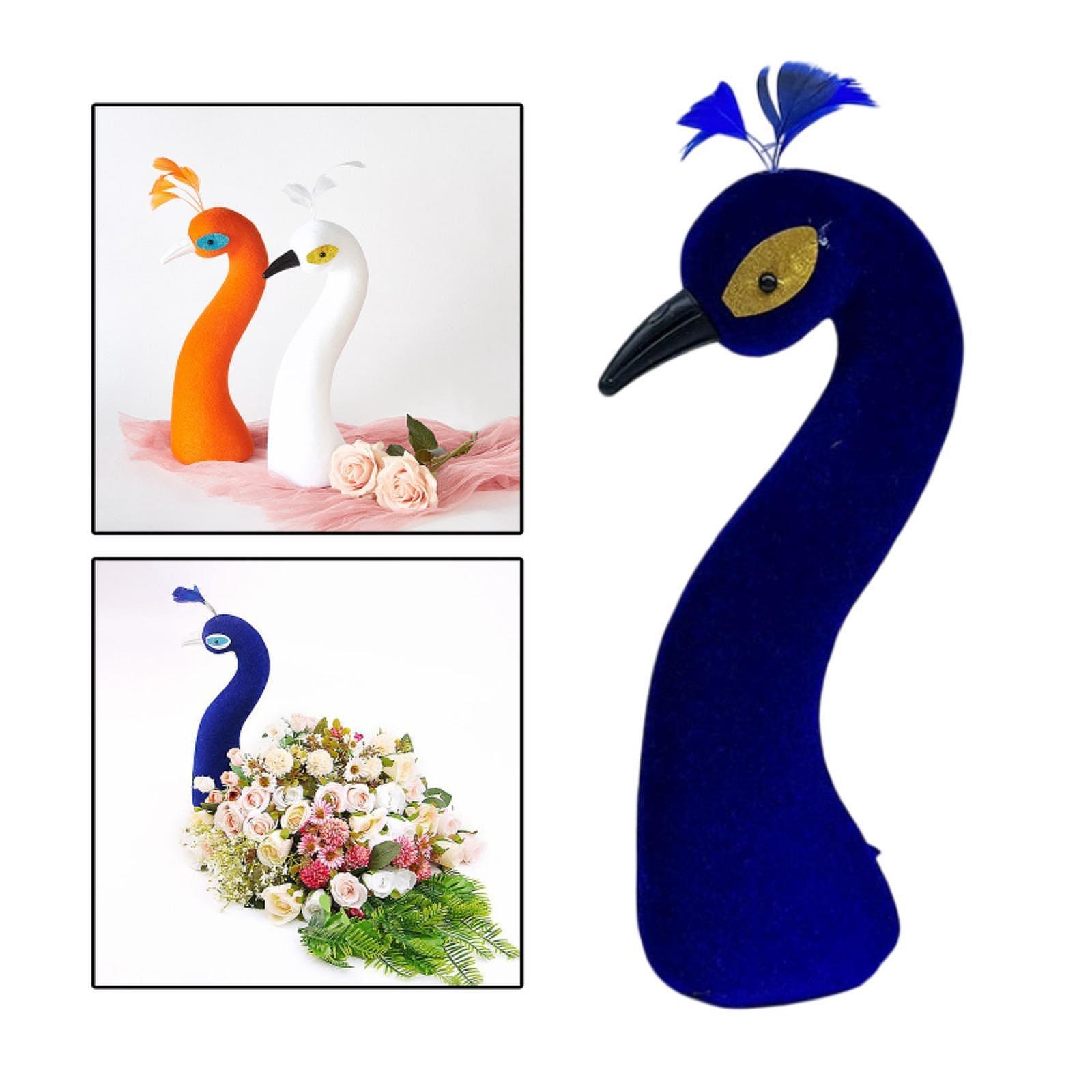 Peacock mannequin head flower arrangement decor decorative figure foam: Blue