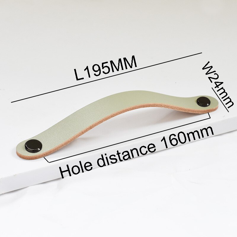 Nordisk stil färg läderhandtag möbel garderob låda skjutdörrsknoppar barn & #39 ;rum köksskåp grått draghandtag: Pistol svart -160mm