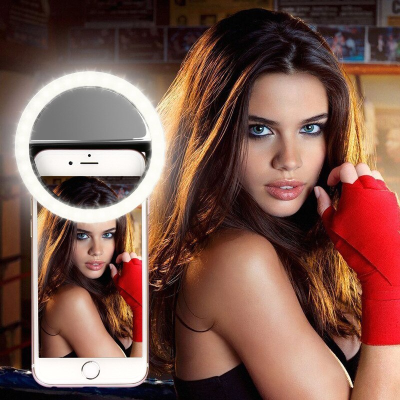 LED Selfie Ring Mobile Phone Clip Lens Light Lamp Litwod Led Bulbs Emergency Dry Battery For Photo Camera Well Smartphone Beauty