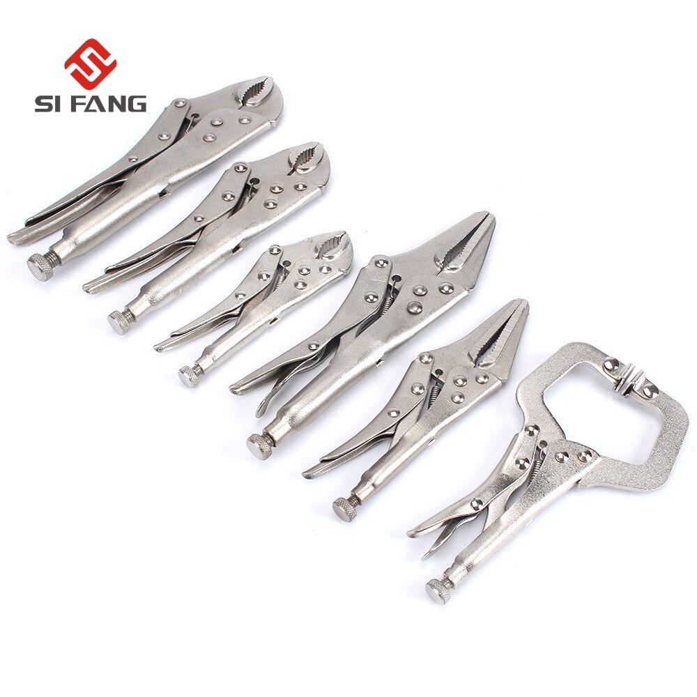 6pcs Set Lock Grip Clamp Locking Pliers Welding Tools Pliers Gourd Mouth Pliers Locking Tab Pliers Multifunction