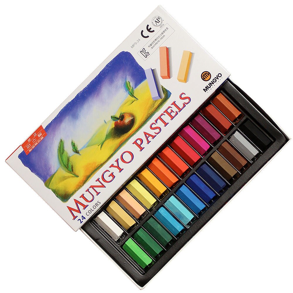 Mungyo bløde pasteller 24 or 32 or 48 or 64 farvet firkantet pastelkunsttegning: 24 farver sæt