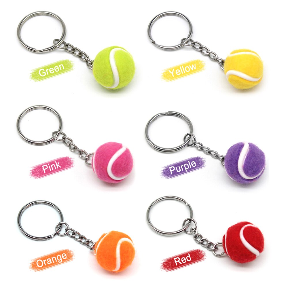 Tennis Racket Keychain - Cute Sport Mini Keychain car Pendant Keyring Sports Key Chain Bag Pendant Figure Charms Key Chains