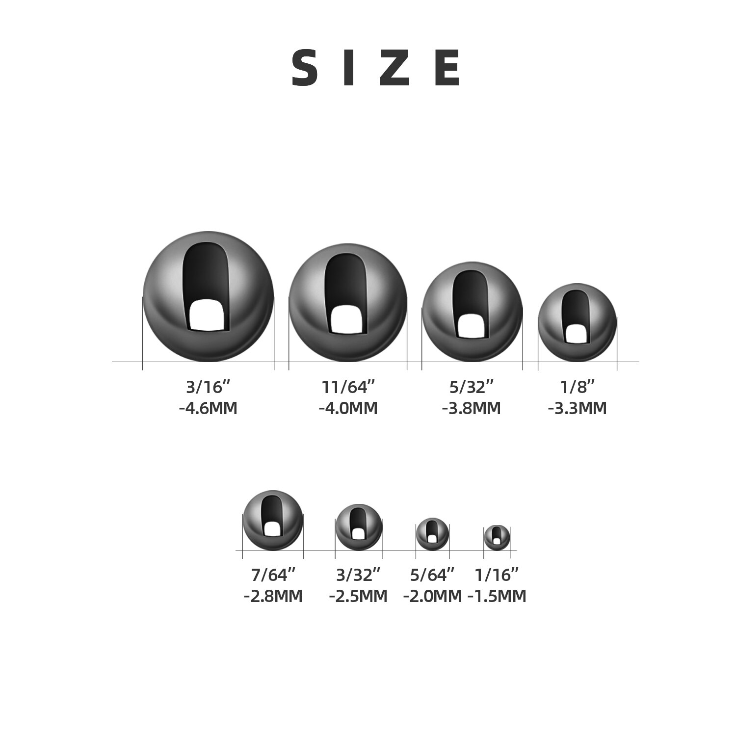 SF Slotted Tungsten Beads for Fly Tying Fly Tying Materials Nickel 25pcs/bag