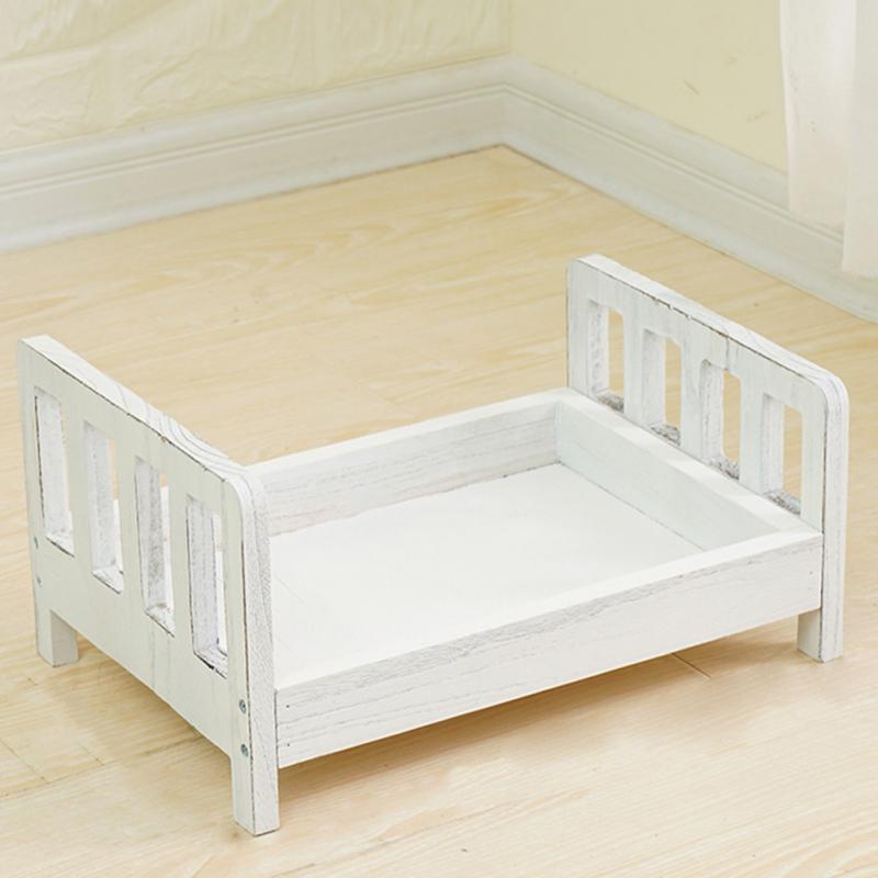 Krybbe aftagelig kurv træ seng tilbehør fotografering spædbarn baby fotografering baggrund studie rekvisitter sofa poserer nyfødt: Hvid