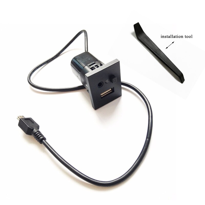Voor Ford Focus MK2 USB/AUX Slot interfaces Plug Knop + Kabel Interface Met Mini USB Kabel Adapter Accessoires: black