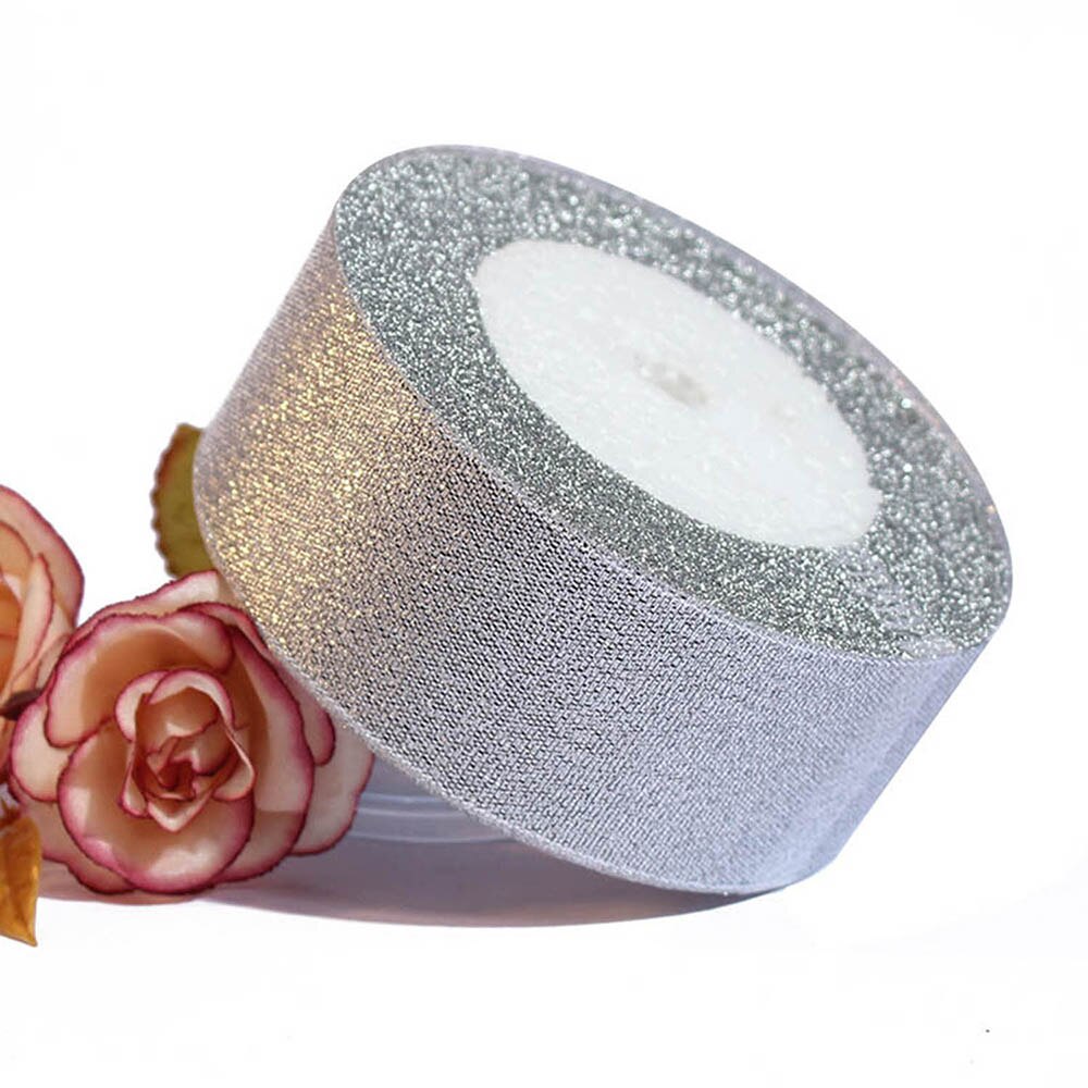 Handmade Silver Metallic Ribbon 25 Yards Ribbon Fo... – Grandado