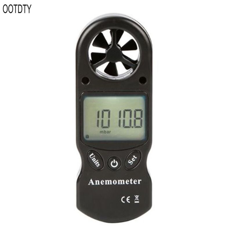 8 In 1 TL-302 Digitale Anemometer Lcd Display Thermometer Hygrometer Temperatuur Vochtigheid Wind Snelheid Chill Luchtdruk: Black