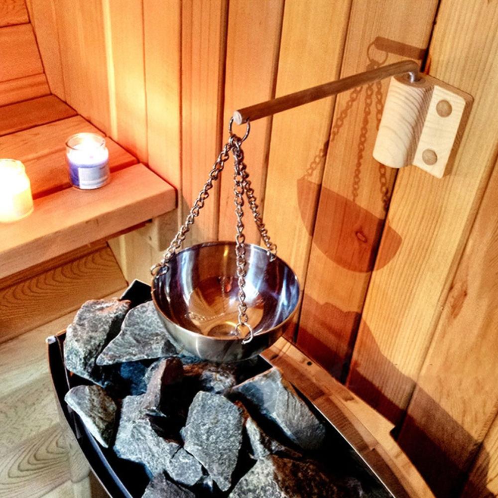 Rustfrit stål sauna skål aroma skål kop æterisk olie skål sauna tilbehør aromaterapi æterisk olie skål dampbad