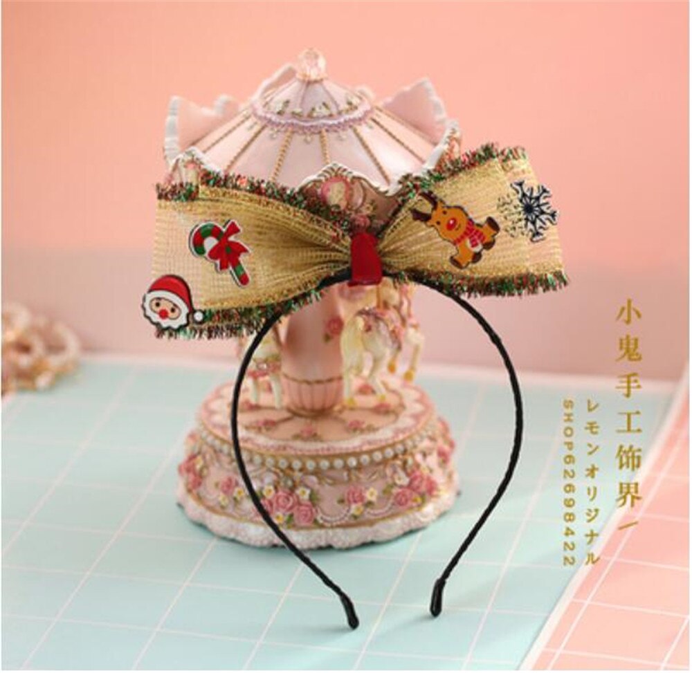 Kerst Kwastje Strik Trim Lolita Meisje Hoofddeksels Haar pin Kimono Badjas JK Haar Accessoires Decoratie Hoofdtooi B591: color 13