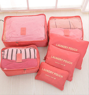 6 cubes d'emballage de voyage ensemble portable en nylon bagages sac de voyage vêtements stockage haute capacité organisateur étanche cubes d'emballage