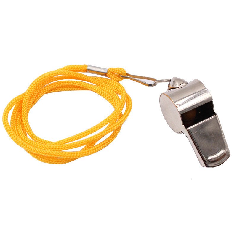 Metal Whistle with Rope Stainless Steel for Referee Sport Rugby Party Training School Football Basketball Cheerleaders Cheer