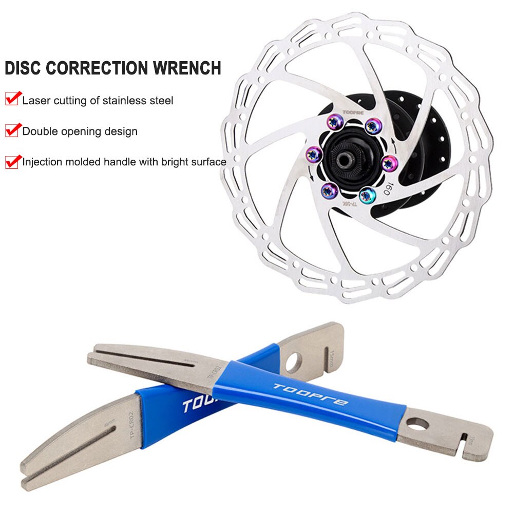 Toopre cykel skive korrektur nøgle værktøj cykel skive bremse skive bremseklods reparation justering værktøj skive justering korrektion