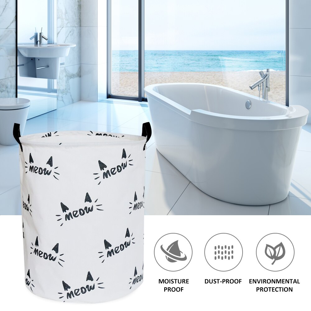 Canvas Waterproof Laundry Organizer Basket Large Capacity Laundry Hamper Dirty Clothes Storage Bag Toy Home Storage Bin 1pc