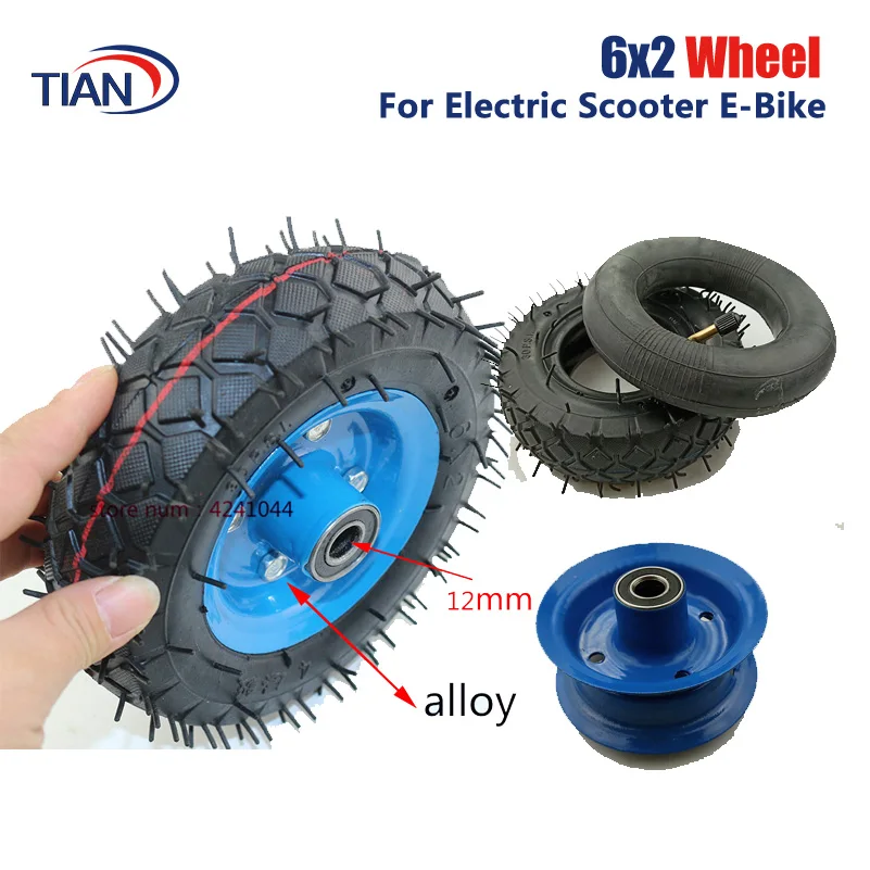 6 Inch Luchtwiel 6x2 Luchtband Met Lichtmetalen Hub voor Trolley, Trailer Casters 6 ''Elektrische Scooter Band en Binnenband