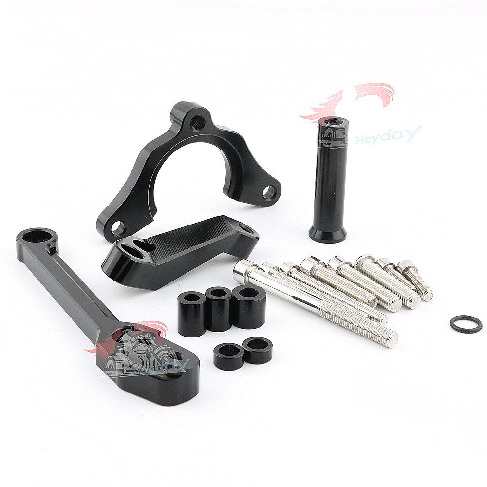 Soporte de amortiguador de pedal de aleación de titanio para motocicleta Kawasaki Z900, mango de amortiguación de dirección para motocicleta, codificación dura orientada: Black