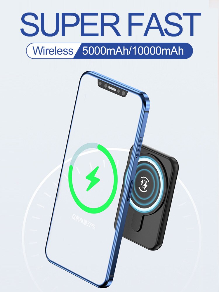 10000 mah magsafe magneettinen langaton virtapankki matkapuhelimen ulkoinen akku iphonelle 13 12 13 pro 12 pro max mini powerbank