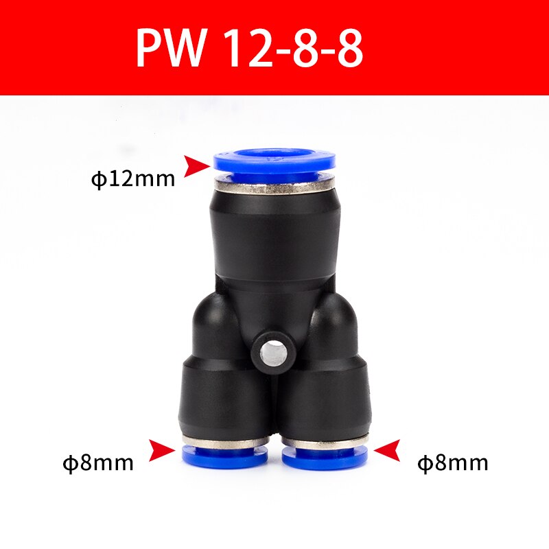 Pipe Fittings Plastic Pneumatic Connector Fitting Quick Push For Air Water Connecting PY PW Connect 4 6mm 8mm 10mm 12mm Y Shape: Dark Green