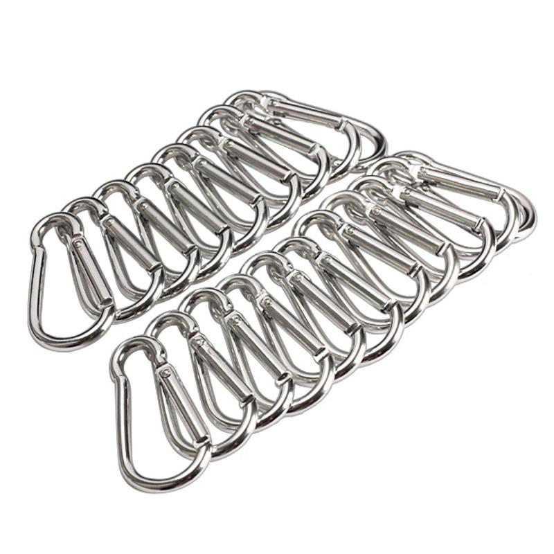 20Pcs Zilver Aluminium Lente Karabijnhaak Karabijnhaak Hanger Sleutelhanger Wandelen