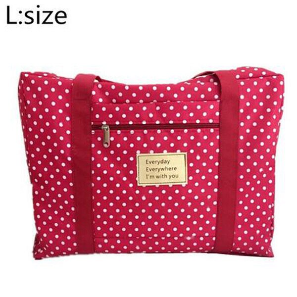Riverdale marka wodoodporna nylonowa torba na ubrania walizka bagaż Unisex Duffle torba o dużej pojemności kobiety składane torebki Trave Bag: red dot  L