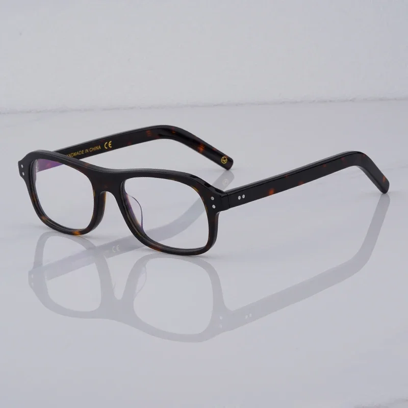 Hochwertiges Kingsman-Brillengestell mit etui, handgefertigte retro-Acetat-Retangle-Brille für Herren, Kingsman-Brille: Weiß