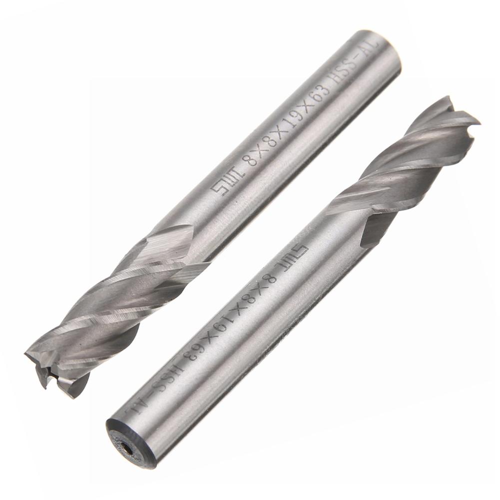 1pc HSS-AL 4 Flute End Mill Straight Shank Drill Bit Metal End Processing Mill Cutter Drill Bit Tool Power Tool Accessories