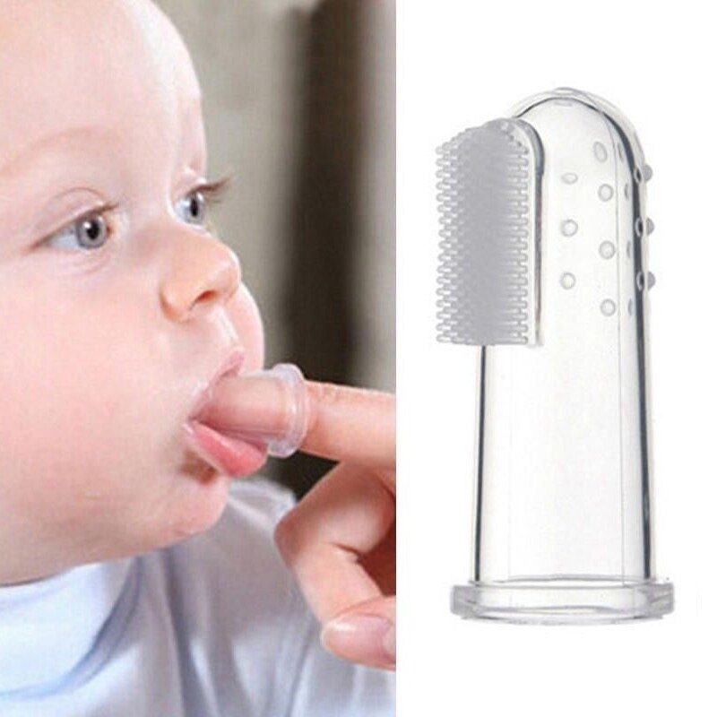 Kids Baby Infant Soft Silicone Finger Toothbrush Teeth Massager Gum Brush