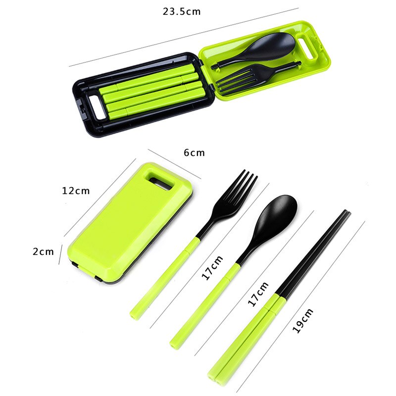 Utomhus camping 3 in 1 hopfällbar servis miljö abs material bestick set ätpinnar sked gaffel camping vandring resa hamn