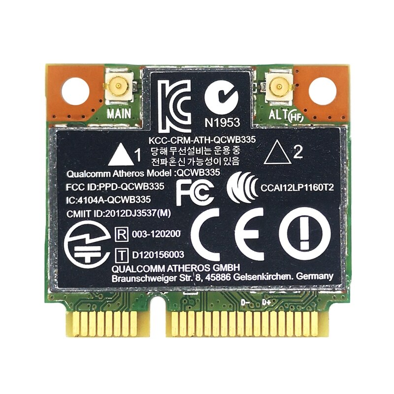 AR9565 wifiカードQCWB335ミニpcie bluetooth 4.0 150 150mbpsの2.4グラムxp Win7 Win8 linuxシステム: Default Title