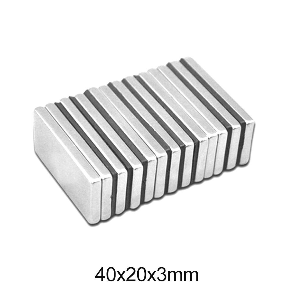 Aimant NdFeB puissant, feuille d'aimant Permanent en néodyme, 2/5/10/20/30 pièces, 40x20x3, 40x20mm 3