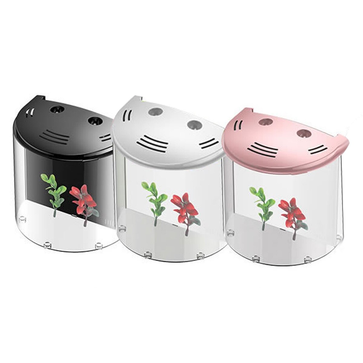 mini 5l usb ledet akvarium akvarium halvmåne mini akvarium akryl stor kapasitet hjemmekontor skrivebord akvatiske fisk kjæledyr forsyninger