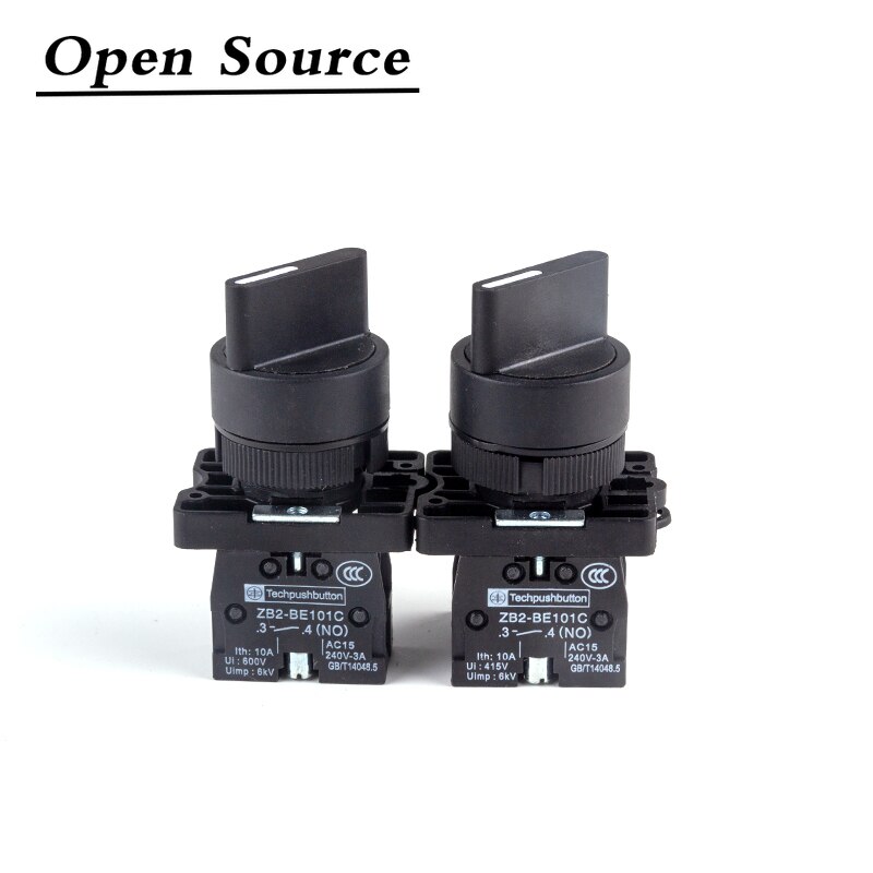 22mm xb2-ed21 xb2-ed33 selvlåsende/låsende knottbryter 10a/600v 2 posisjoner 3 posisjonsvalgknappbryter