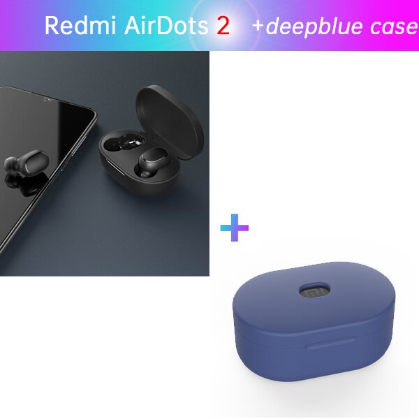 Xiaomi Redmi AirDots 2 Left=Right TWS True Wireless Stereo Bluetooth Earphone Headset BT5 True Wireless Stereo Auto Link: S add deepBlue case