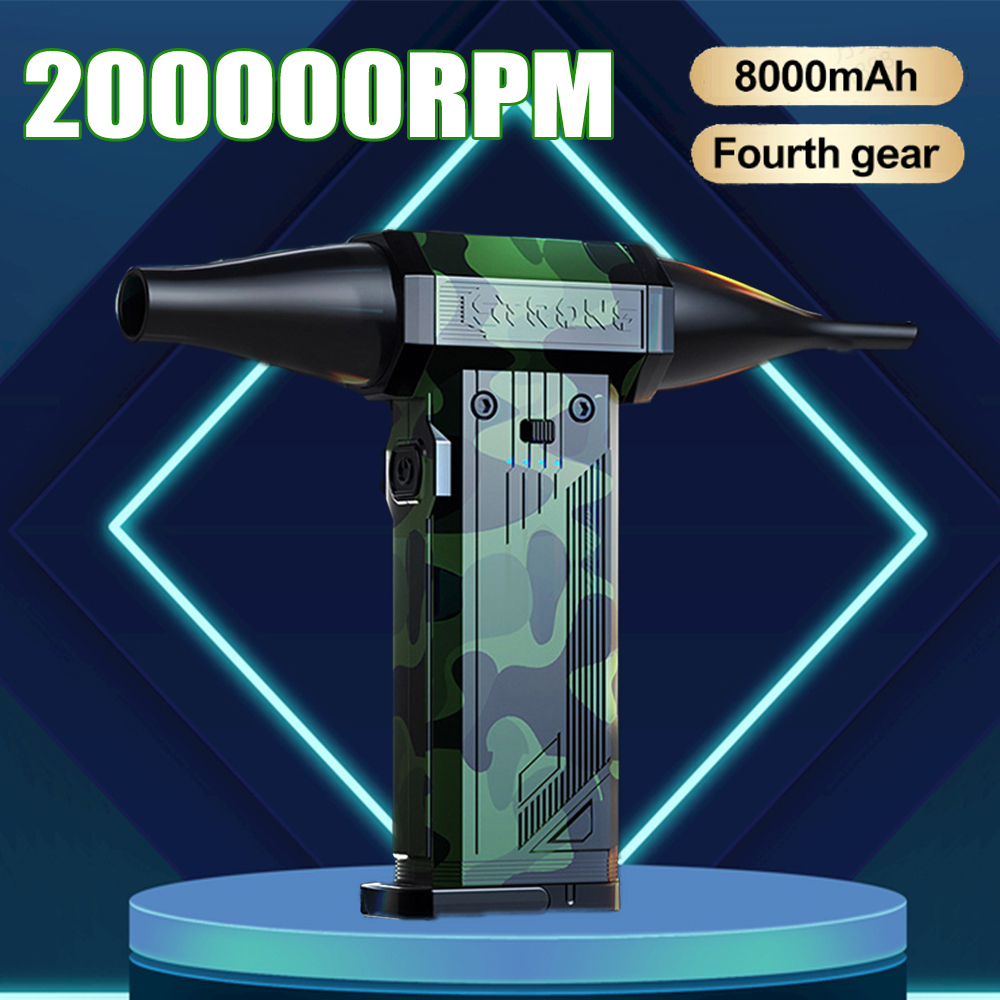 200000RPM Strong Air Blower 8000 mah Turbo Fan Blower Brushless 3 in1 Fan Wireless Car Vacunm Cleaning Dust Leaves Blowing