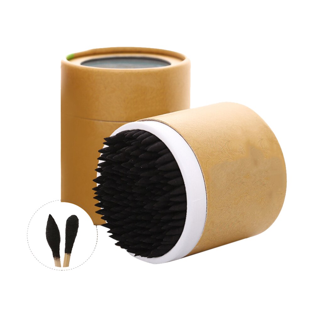 200Pcs Swab Cotton Swabs Sticks Black Bamboo Soft Clean Ears Tools Double-headed with Swab case