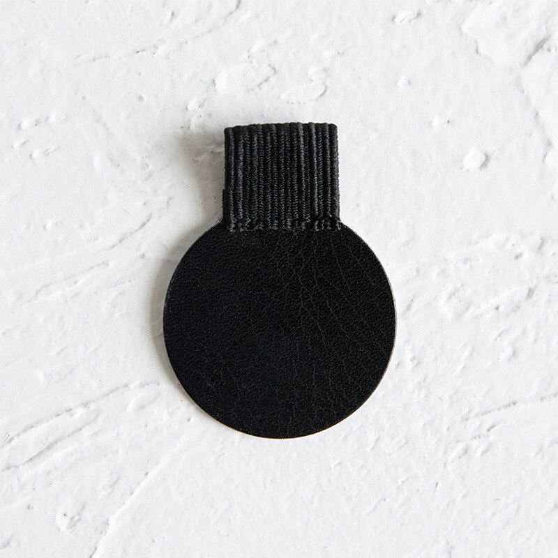 1Pcs Leather Pen Holder,Self-Adhesive Pen Clips,Pencil Elastic Loop For Notebooks Journals: Round black