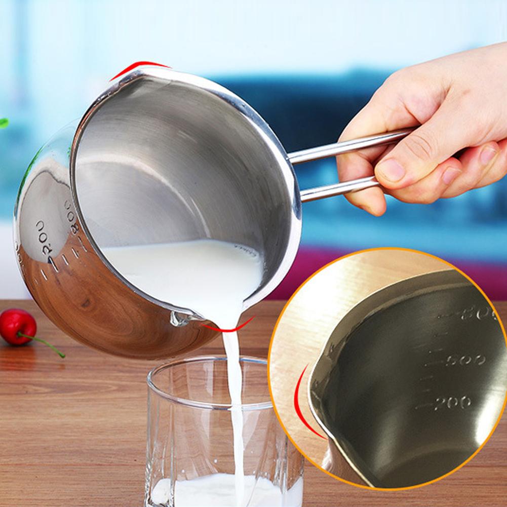 Stainless Steel Milk Sauce Pan Single Handle Butter Syrup Chocolate Sauce Heating Pot Seasoning Sauce Pot Cheese Baking Pot