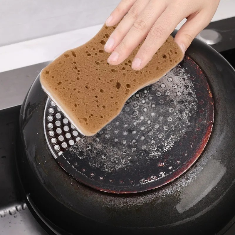 Esponjas de fregado de doble cara para cocina, esponja gruesa de fibra arenosa para algas marinas, toallitas de limpieza para lavar platos, almohadillas mágicas para fregar, 30/5 piezas