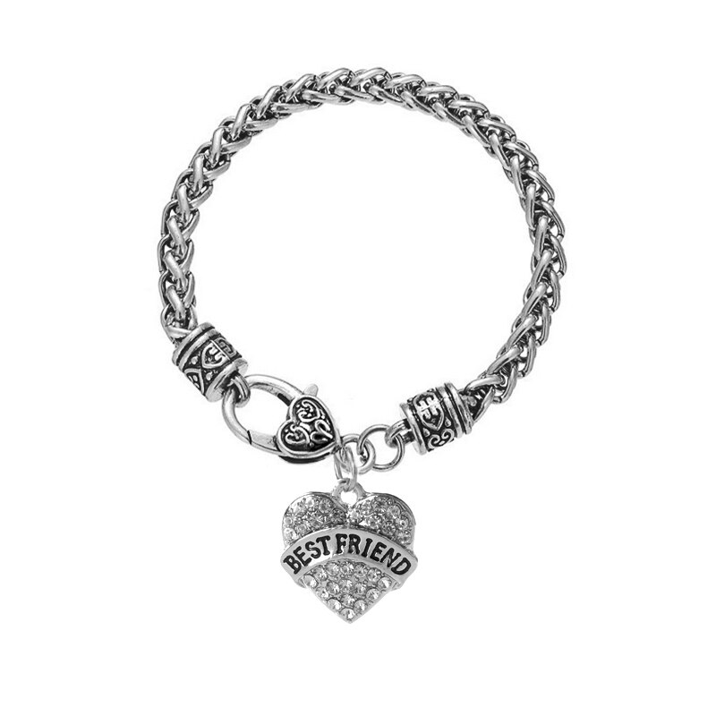 Klar stein armbänder frauen vintage mom mimi nana kristall armband pop kette schwester Armband besten freund tante brief kette hoffen: best friend