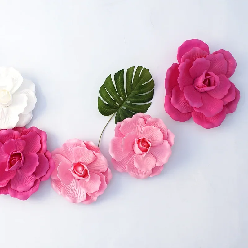 Grote Bruiloft Decoratie Rose Pe Foam Bloem Achtergrond Muur 3d Grote Bloem Simulatie Platte Bodem Rose Kunstbloem