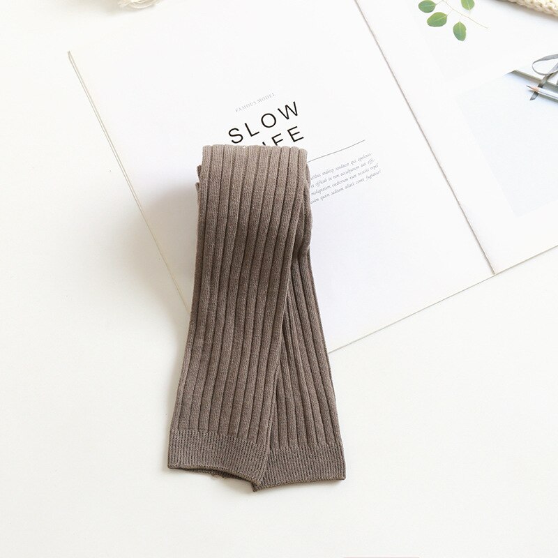 Mallas de algodón para niñas, pantalones de Color sólido, ropa de invierno para mantener el calor, absorbe el sudor, nueve puntos: gray / M-1-2T