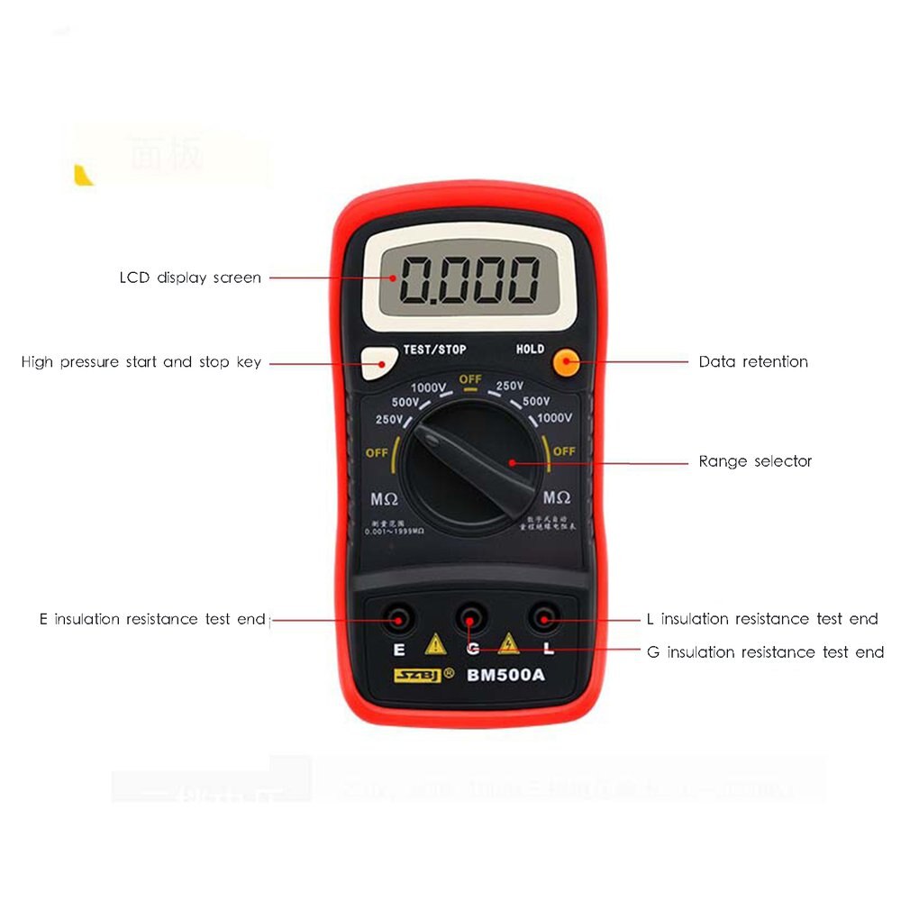 BM500A 1000V Digitale Auto Range Meter Tester Megohmmeter Voltmeter Hohe Spannung led-anzeige
