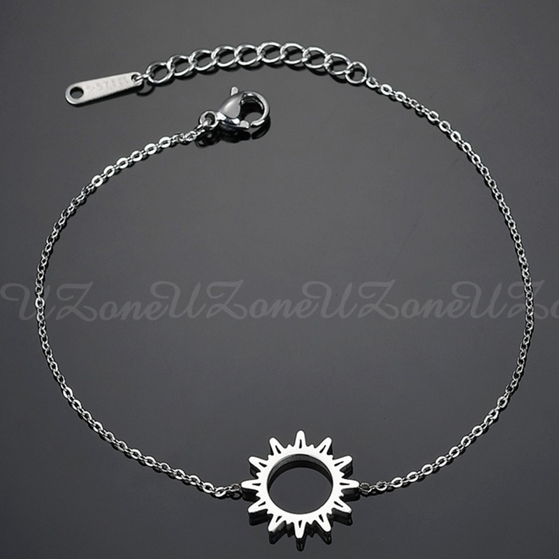 UZone Shinny Sun Bracelet Stainless Steel Sunflower Bracelet For Women Jewelry G