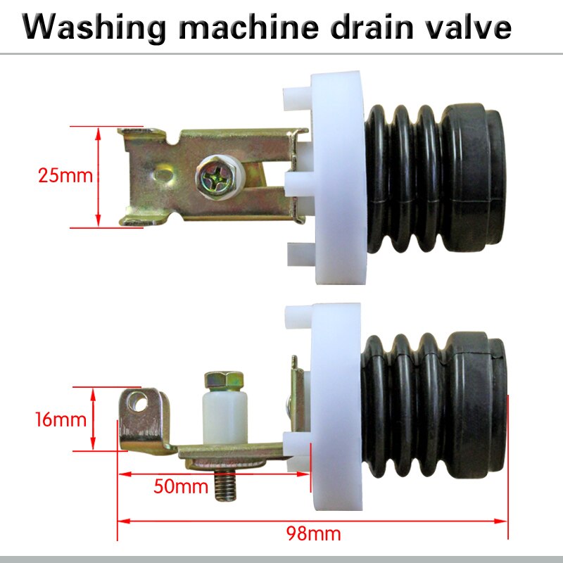 Washing machine drain valve spool Drain switch assembly Water seal water plug drain valve core Spring cup plug