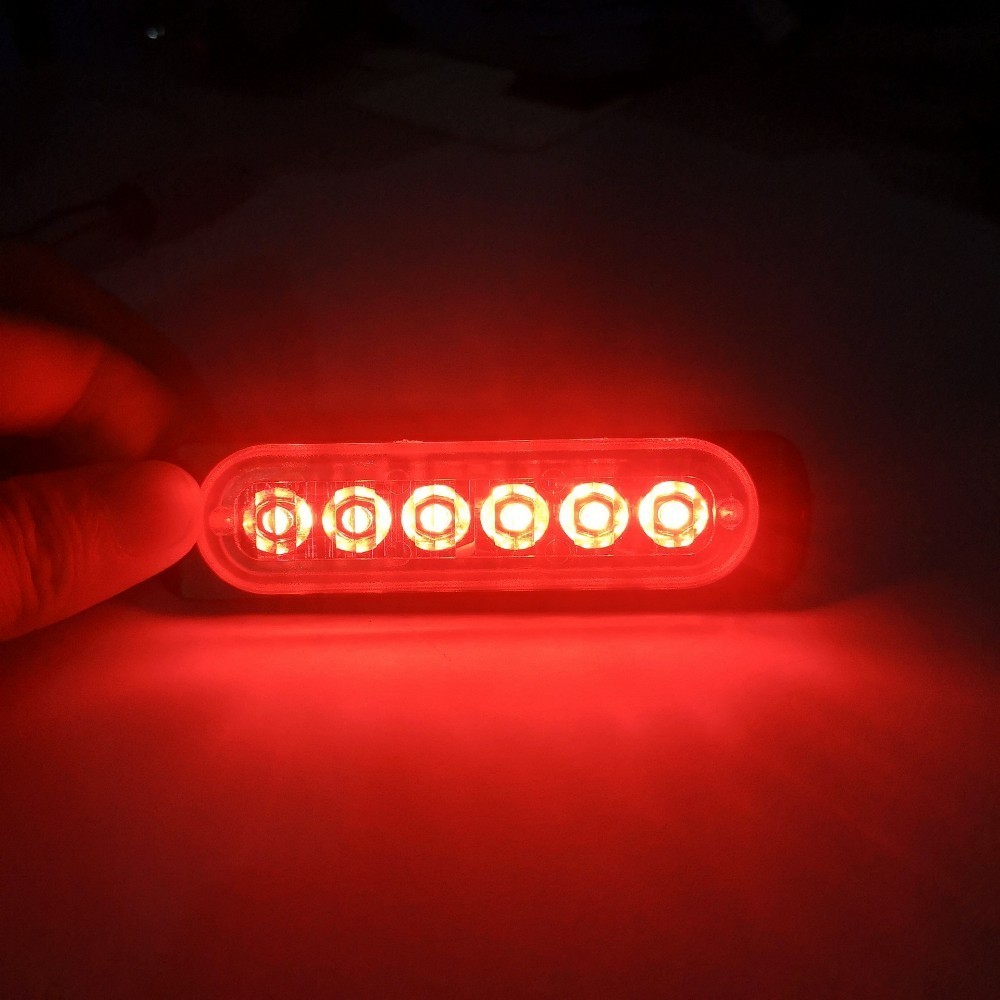 4 st 12v 6 led-lampor bärnstensfärgad / röd / vit / blå bil släpvagn motorcykel sidomarkeringsljus svängljus indikatorlampa: 4 st röd