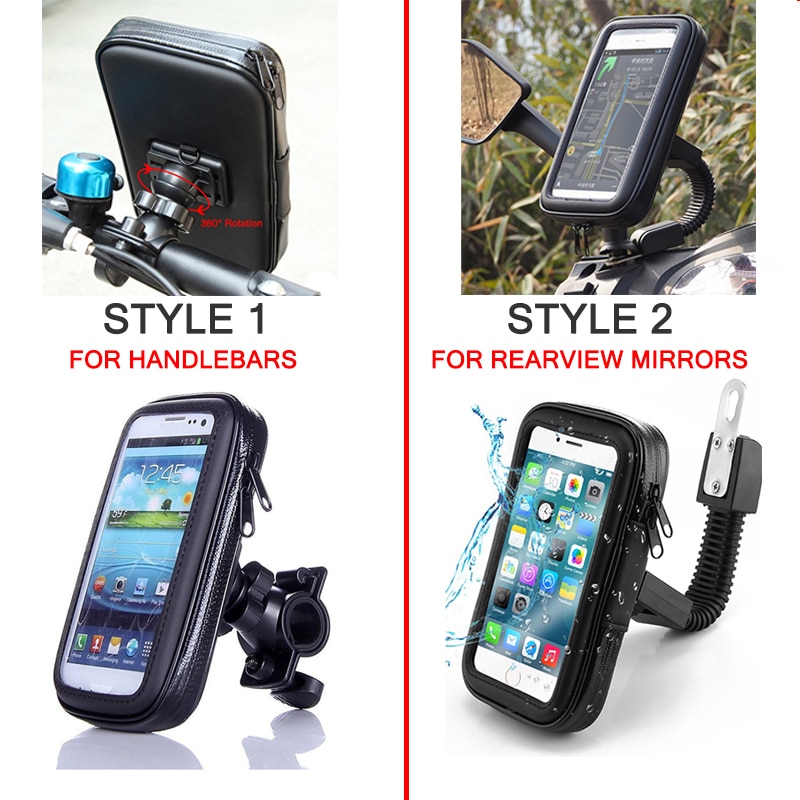 Universal Waterproof Motorcycle Bike Scooter Mobile Phone Holder Bag Phone Support Stand Case for Smartphones